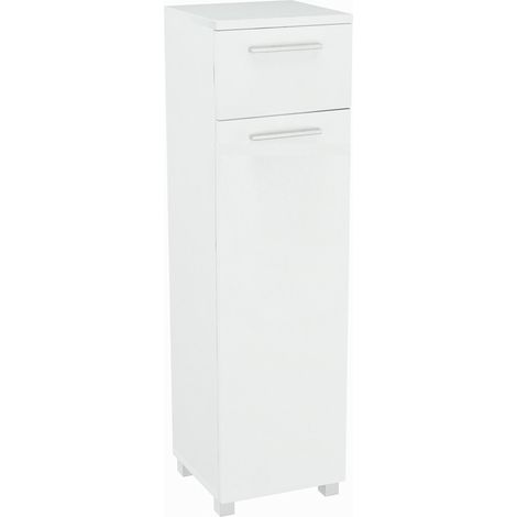 Badezimmersäule 1D1SZ mit Ablage WEISS Kommode