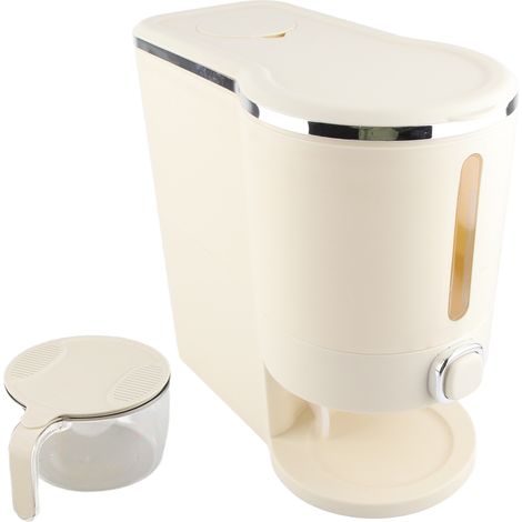 Boîtes à riz blanc crémeux, étanches aux insectes et à l'humidité, seau de stockage de riz pour usage domestique, petit format (contenance environ 5 kg) (1/5)