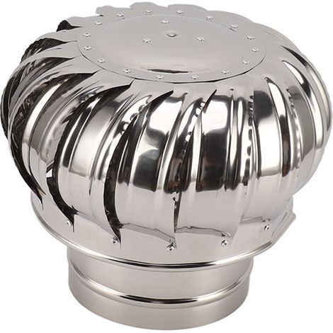 Chapeau de cheminée tournant anti-vent, acier inoxydable, anti-refouleur avec collier de serrage, modèle renforcé 200 (1/5)
