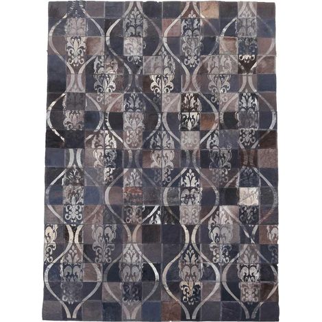 Tapis peau de vache 80x150 marron kilim fait main AURELIA (1/5)