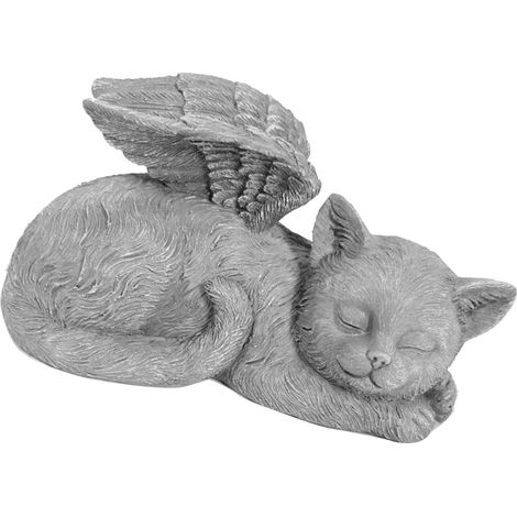 Statue commémorative pour animal de compagnie en résine, sculpture d'ange endormi pour jardin, ornement de tombe pour animal de compagnie, chat ange (1/5)
