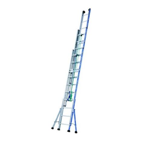 TUBESCA-Comabi - Échelle coulissante à corde 3 plans – Aluminium HR – Longueur 7 à 16 m - Longueur déployée 14,19 m (1/5)