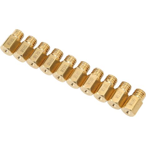 Satz mit 10 Hauptdüsen für Mikuni VM/TM/TMX Vergaser – Metall, 5,2 × 0,75 mm Gewinde