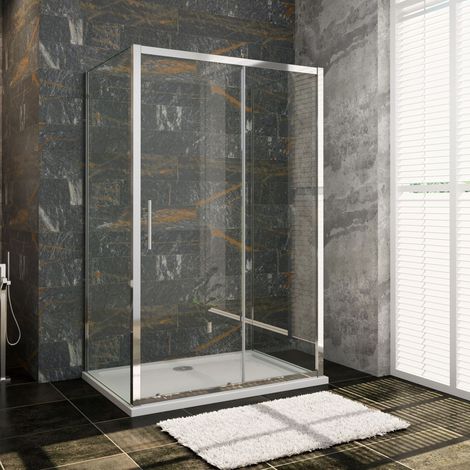 120x80x80x190cm U-förmige Duschkabine eine Dusch-Schiebetür + 2 Seitenwände (1/5)