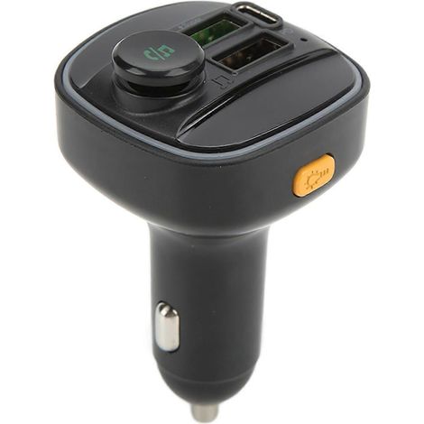 Kabelloser Bluetooth-FM-Transmitter, MP3-Audioplayer, Dual-USB-Typ-C-Ladegerät, Freisprechfunktion, 7-Kanal-Lautsprecher