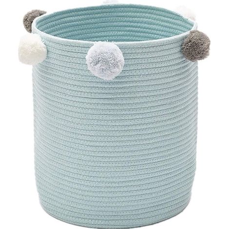 1 Panier de rangement, corde de coton, pliable, 30x35,5 cm, pour jouets et linge, maison (1/5)