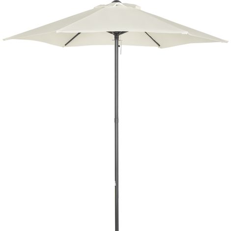 Ombrellone da Giardino 2x2m Rotondo con Palo Centrale in Alluminio, Beige