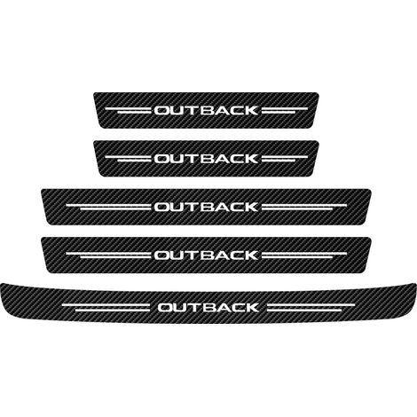(Outback) Ensemble de 5 protections de seuil de porte en fibre de carbone pour Subaru Outback,pare-chocs arrière et coffre Autocollants en cuir de protection inclus (1/3)