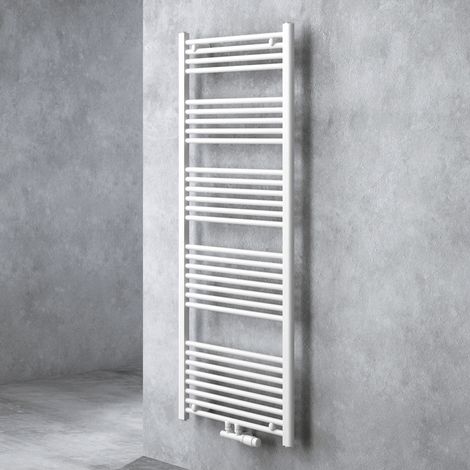 doporro Radiateur de Salle de Bain Sèche-Serviette 160x60cm Radiateur Tubulaire Vertical Chauffage à Eau Chaude Blanc RHE (1/5)