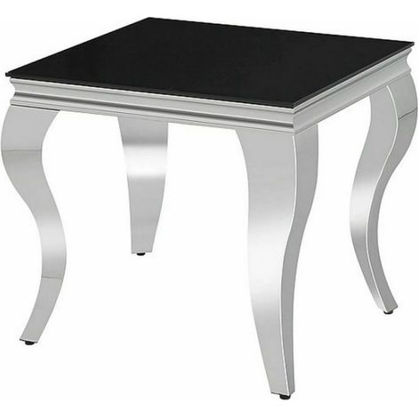 Table basse carré "Prince C" - Noir/Argenté - L 55 x l 55 cm - Livraison gratuite