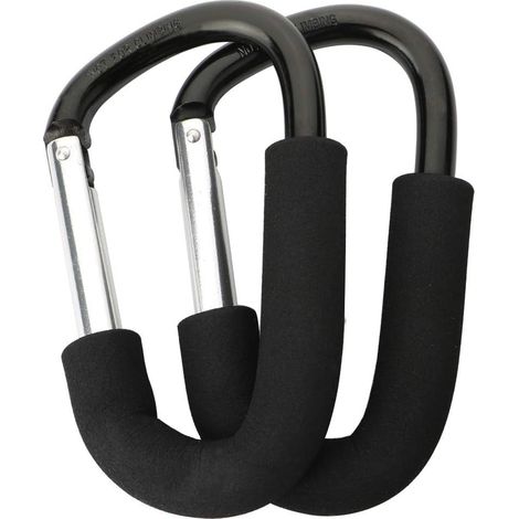 2-Piece Stroller Hooks, Universal Baby Hooks, Large Stroller Carabiner Hooks, Multi-Purpose Mummy Clip, Aluminum Shopping Carabiners
