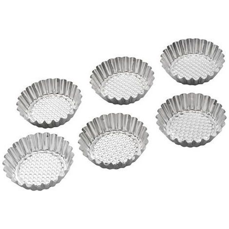 Pedrini Set de 6 Moules à Gâteaux Lillo en Acier Inoxydable Ø 9,5 Cm