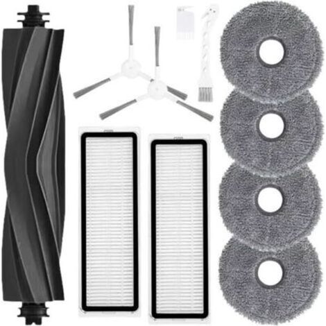 Kit de pièces de rechange compatible avec l'aspirateur robot Dreame Bot L10 Prime/Pro : brosse en caoutchouc, filtre HEPA, brosse latérale et chiffon. (1/5)