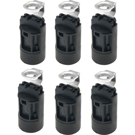 Culot pour ampoule flamme E14, en thermoplastique, noir, SES 52 mm de haut, filetage 1/8 IPS Hickey (1/5)