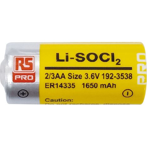 Pile 2/3 AA, 3.6V, RS PRO, Lithium Thionyle Chloride, 1.65Ah ( Prix pour 1 )
