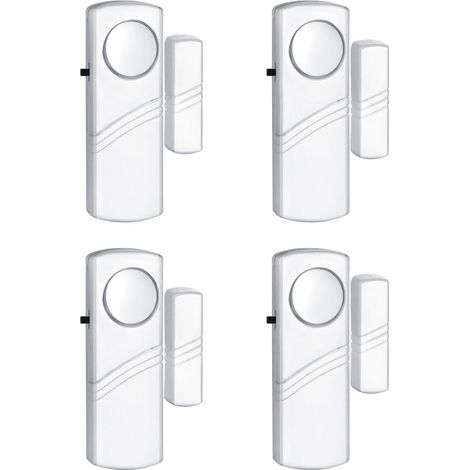 Alarme Capteur Sans Fil - 95 dB - Pour Porte Fenêtre - Détecteur Ouverture - Lot de 4