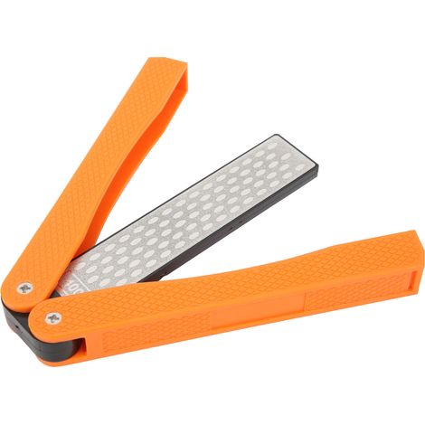 Affûteur pliable en forme d'éventail à double tranchant pour lames de couteau, outil de cuisine (orange) (1/5)