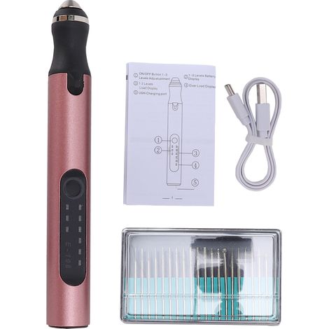Ortviai Stylo de Gravure Électrique 3 Vitesses, Sans Fil avec 20 Accessoires, 5000-18000 RPM pour Bijoux, Métal, Bois (1/5)