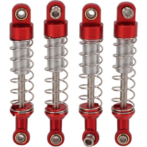Kit de 2 paires d'amortisseurs universels en métal pour voiture RC WPL C14 avec support, pièces de rechange rouges. (1/5)