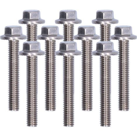 10 vis hexagonales bride inox M5x30 - Boulon polyvalent pour fixation industrielle (1/5)