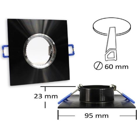 Trade Shop - Quadratisch eingebauter Scheinwerferhalter für Lichter GU10 Scheinwerfer P9 - Schwarz