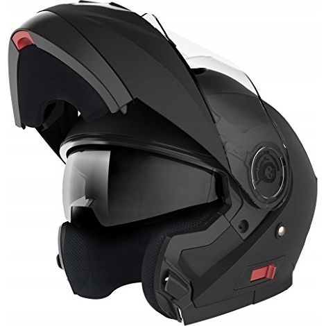 Casco modulare da moto HORN H926 nero opaco + visiera ECE 22-06 L