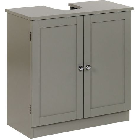 Mobile da bagno da appoggio in MDF con ripiani, grigio, Atjoni (1/5)
