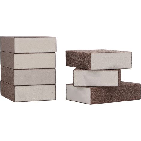 Éponges abrasives 7 pièces, blocs ponçage à sec et humide, grains 36-220, mousse fine, moyenne et grossière, lot de polissage multifonction (1/5)