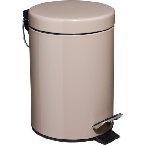 Poubelle de Salle de Bain "Métal" 3L Taupe (1/4)
