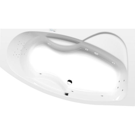 Baignoire balnéo MAMBA R, 160x95x44cm, Highline Hydro, chrome (1/3)