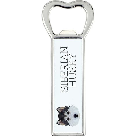 Siberian Husky, Siberian Husky - apribottiglie con foto e iscrizione per la birra Art-Dog (1/5)