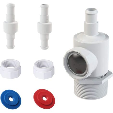 91009001 Assemblage de connecteur Universel Mural avec Compatible avec Polaris 280, 380, 180 Nettoyeur de Piscine Tuyau pivotant D20 et crou de Tuyau D15 (1/5)
