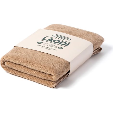 Serviette de douche 70 x 140 cm en 100 % coton - 570 g/m² - Absorbante et douce - Fabriqué au Portugal - Pêche au miel (1/5)