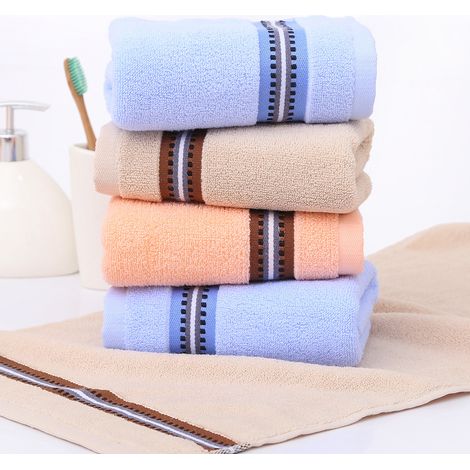 Serviette en pur coton pour adulte, serviette de visage douce et absorbante pour le bain et les activités de plein air en famille. Combinaison de sport familiale. (1/4)