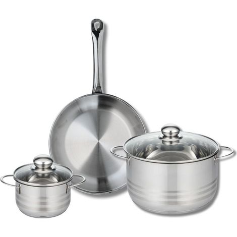 Ensemble de 1 Poêle de cuisson 28 cm et 2 faitouts 14 et 24 cm Elo Profi Brillant (1/5)