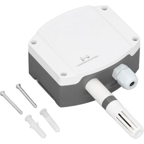 Capteur Température Humidité IP65 4-20mA, Précision ±2% RH  Boîtier ABS étanche anti-poussière, sortie analogique pour API onduleur, mesure fiable serre agricole, installation murale, (1/5)