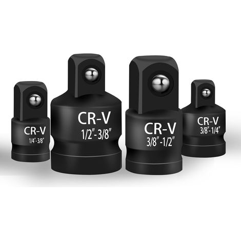 4 Stück Adapter Satz, Stecknuss Adapter Satz Stecknuss Adapter Stecknussadapter Schlagschrauber Adapter für Ratschen 1/2‘’auf 3/8‘’ 3/8‘’ auf 1/2‘’ 1/4" auf 3/8" 3/8" auf 1/4" (1/5)