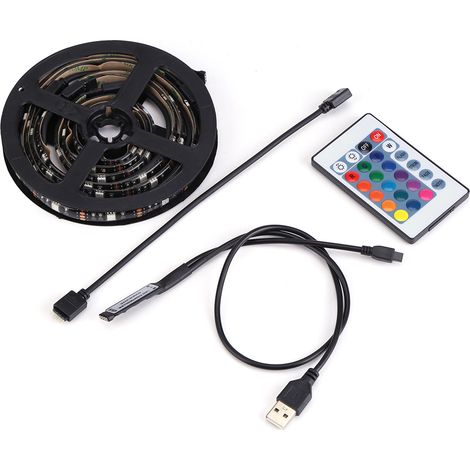 Bandes LED RGB - Alimentation USB - 5050 SMD - Pour TV PC Ordinateur - 15 LED Par Ruban - Avec Télécommande - Lot De 1 (1/5)