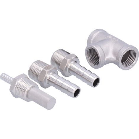 Accessoire Brassage Kit Aération Bière en Inox, Microdiffuseur 2μm pour Fermentation Pure et Durable avec Té 1/2in, Accessoires pour Brasseurs Amateurs (1/5)