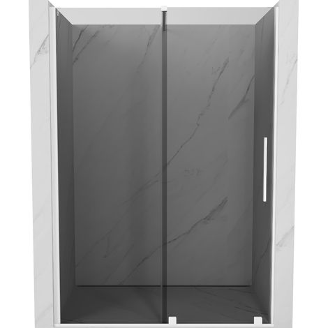 Mexen Velar Schiebetür Duschwand 130 cm, Graphit, Weiß - 871-130-000-41-20 (1/5)
