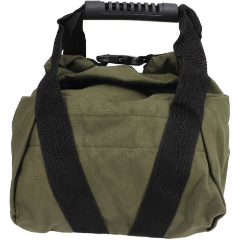 Sac de sable d'entraînement de fitness et de musculation, vide, avec poignées, vert olive (1/5)