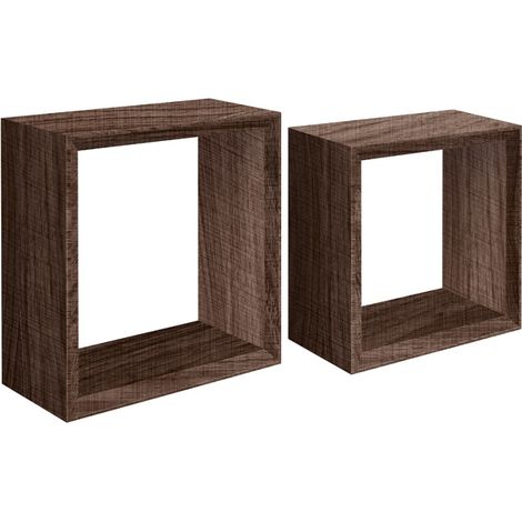 Mensola 2 pz scaffale parete noce salotto camera soggiorno moderno Ginevra (1/4)