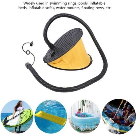 Fußpumpe, Großvolumen-Luftpumpe für Schlauchboote, Luftmatratzen und Schwimmringe (1/4)