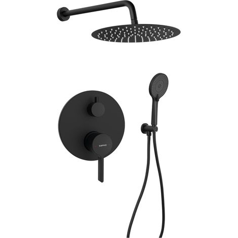 Mitigeur de douche à encastrer ICONIC, 2 sorties, noir mat