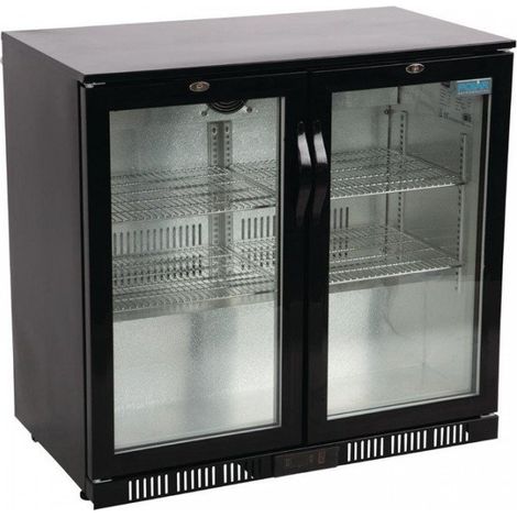 Arrière-bar 2 portes battantes vitrées 198 Litres noir, 230 W, 220 V - MONO (1/5)