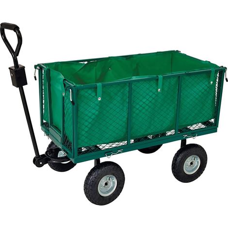 1 Chariot remorque,Cuve grillagée,Essieu directionnel,Pneus gonflables,Jardinage,Bricolage (1/5)
