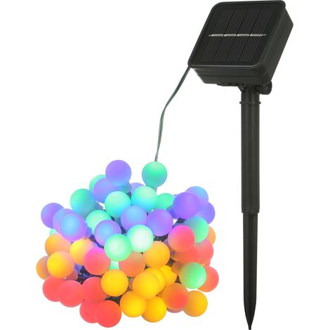 Guirlande lumineuse solaire LED 8 m / 26,2 pi, 60 LED, 8 modes d'éclairage, résistante à l'eau (IP44), idéale pour décorer jardin, terrasse ou pour les fêtes de Noël. (1/5)