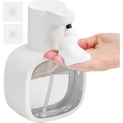 Dispensador automático de jabón - Dispensador de espuma - Lavado de manos higiénico - 4 volúmenes ajustables - Capacidad de 500 ml - Transparente (1/5)