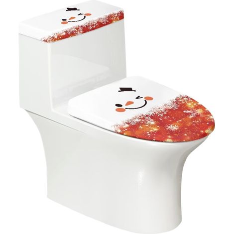 Lot de 2 housses de protection antidérapantes pour abattant de WC avec bord élastique - Anti-poussière - Essentiels de salle de bain - Décoration universelle pour la maison et l'hôtel (1/5)