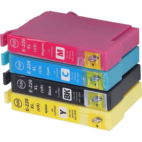 Cartouches d'encre Compatibles Rechange 4 Couleurs Noir Cyan Magenta Jaune pour Imprimante Epson WorkForce WF 2630 2650 2660 2750 2760 (1/5)